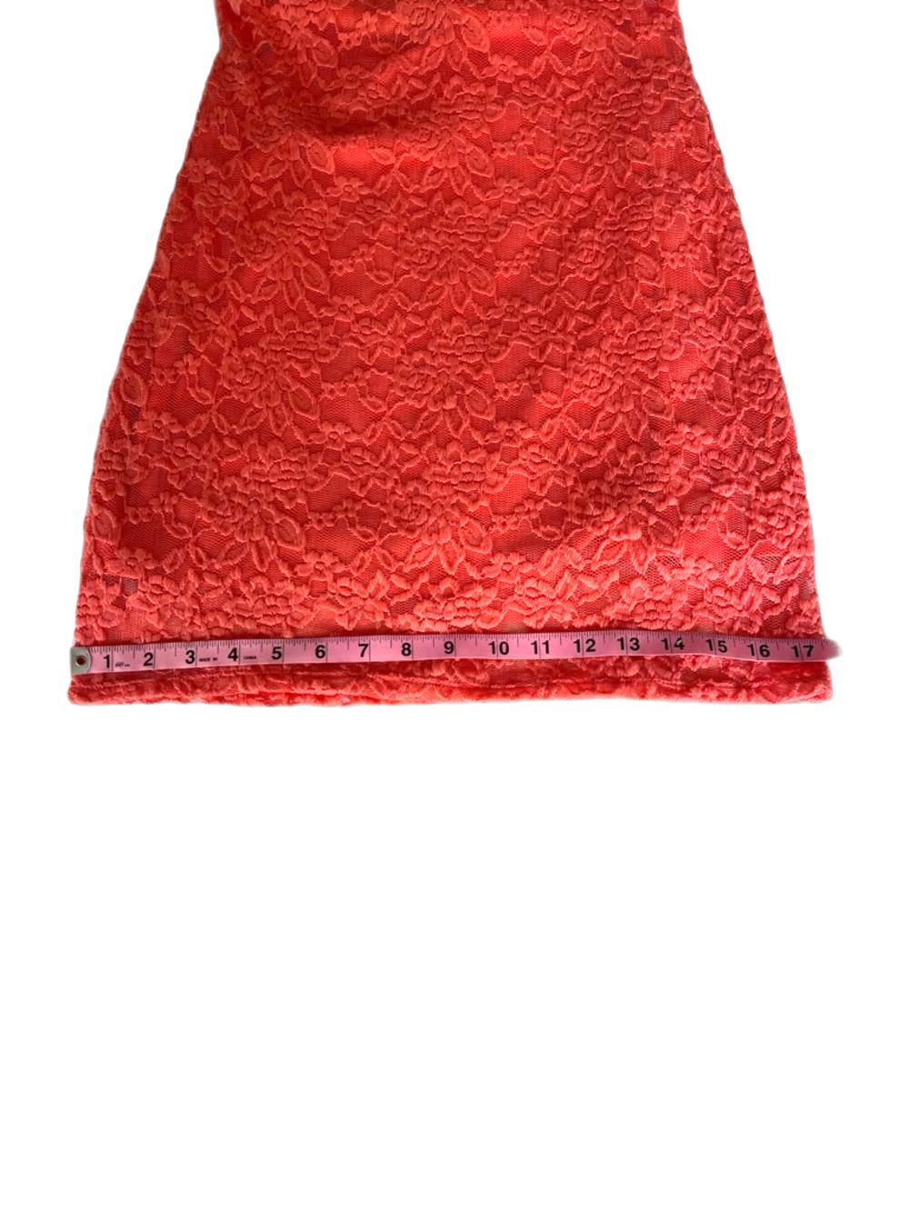 Material Girl Coral Sleeveless Bodycon Cocktail Dress Size L Fits Like M/8 - Picture 7 of 9